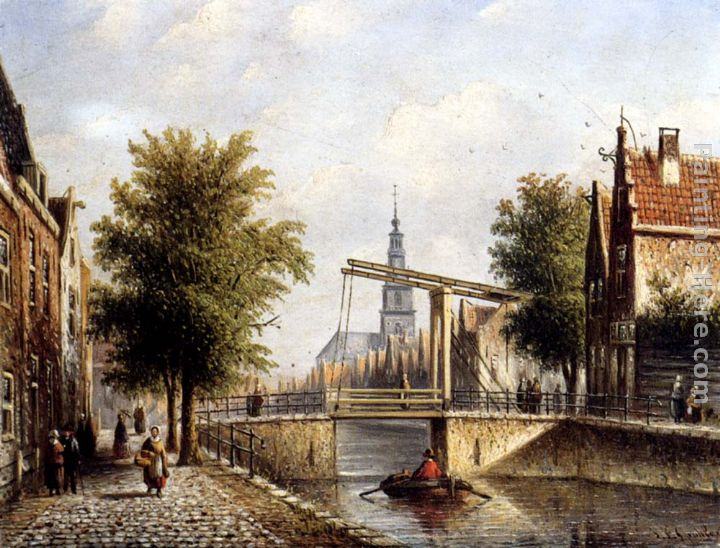 Johannes Franciscus Spohler Capricio Sunlit Townviews In Amsterdam (Pic 2)